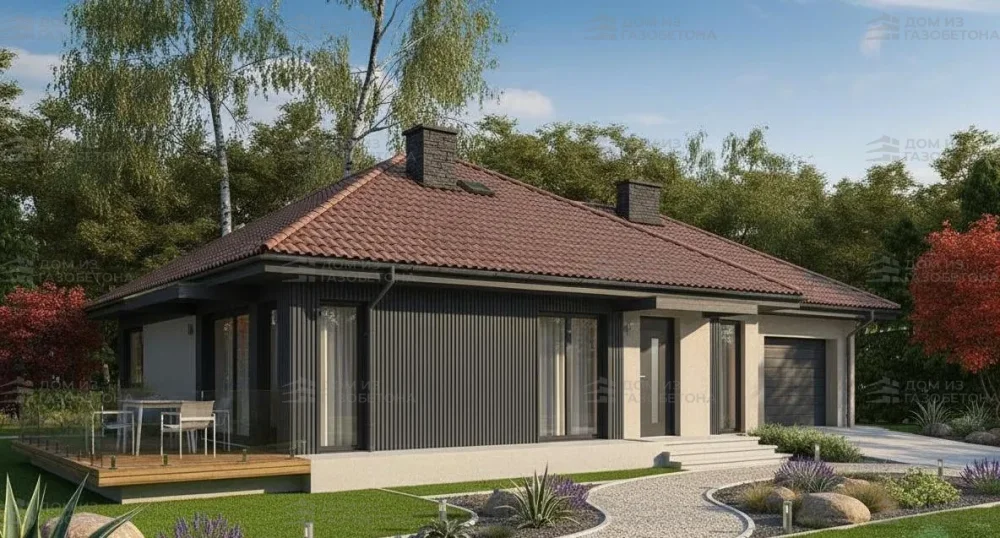 Проект Одноэтажный дом 16 на 11, 119 м2