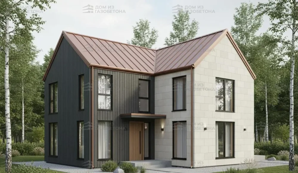 Проект Двухэтажный дом 11 на 8, 114 м2